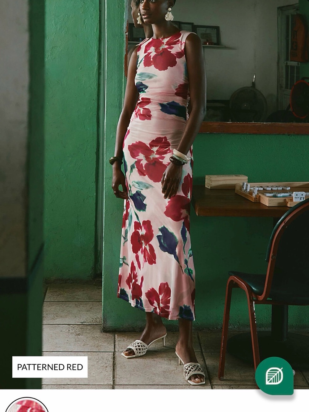 MINKPINK Pink Maxi Dress with Red & Blue Floral Print